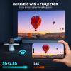 imageWireless Mini Projector with WiFi and Bluetooth 5G Portable Projector Support 4K Movie Video Projection Electric Focus 350ANSI Phone Projector Home and Outdoor Cinema with HDMI Cable
