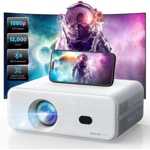 imageElectric Focus Mini Projector with 5G WiFi and Bluetooth Support FHD 1080P Smart Video Projector 12000L Portable Movie Projector with Auto Keystone Compatible with iOSAndroidTV StickHDMIPS5