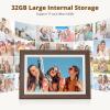 imageDragon Touch Large Digital Picture Frame 215 inch Screen WiFi Digital Photo Frame Display 32GB Storage AutoRotate Share Photos via App Email Cloud Classic 21Not TouchscreenWalnut wood