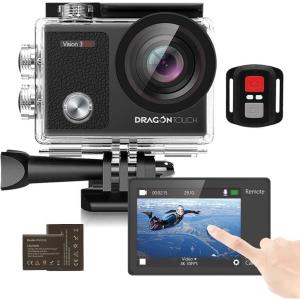 imageDragon Touch 4K30FPS Action Camera Vision 3 20MP 100FT Underwater Camera 170 Wide Angle WiFi Sports Waterproof Cam with Remote 2 Batteries and Mounting Accessories KitVision3 Pro