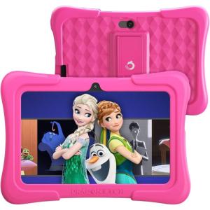 imageDragon Touch Kids Tablet 10 inch IPS HD Display Android Tablets with 32GB Storage 2GB RAM Quad Core Processor KIDOZ PreInstalled KidProof Case Shoulder Strap and Stylus WiFi Only  BluePink