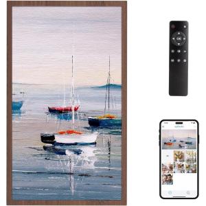imageDragon Touch Large Digital Picture Frame 215 inch Screen WiFi Digital Photo Frame Display 32GB Storage AutoRotate Share Photos via App Email Cloud Classic 21Not TouchscreenWalnut